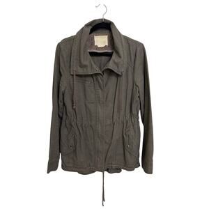 Anthropologie Revenna Lattice Anorak Women Large Jacket Olive Green Lace Hei Hei